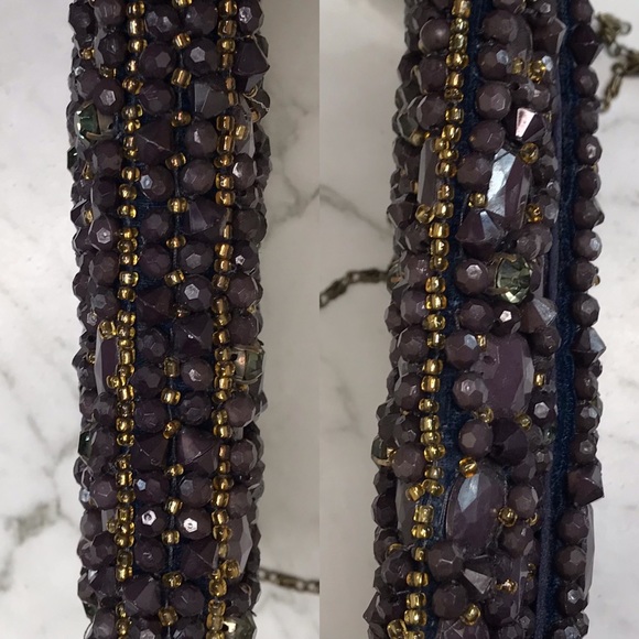 Anthropologie Beaded Crystal Bag Clutch Chain - Picture 13 of 14